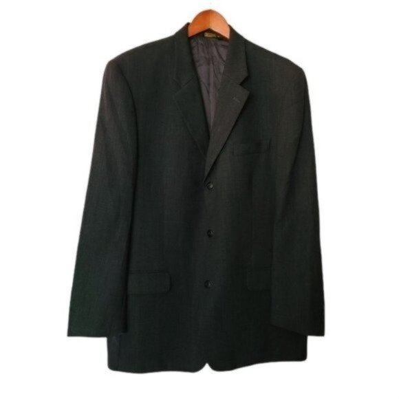 Bachrach ITALY Men's 46 Gray 3‎ Button Suit Jacket - Picture 3 of 11